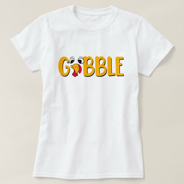 Funny Thanksgiving Turkey T-Shirt (Design Front)