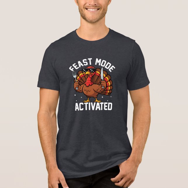 Funny Thanksgiving Turkey T-Shirt Tri-Blend Shirt (Front)