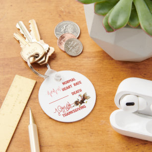 Funny Thanksgiving turkey text. Key Ring