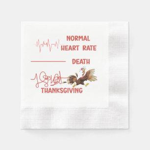 Funny Thanksgiving turkey text. Napkin
