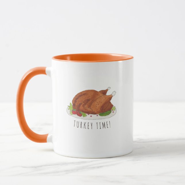 Funny Thanksgiving Turkey Time Mug (Left)