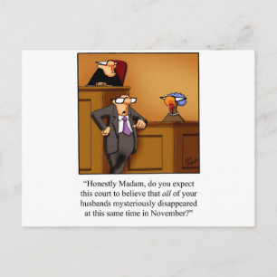 Funny Thanksgiving Turkey Trial! Holiday Postcard