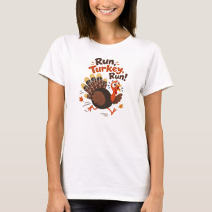 Funny Thanksgiving - Turkey Trot Running Turkey T-Shirt