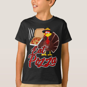 Funny Thanksgiving Turkey Vegan Eat Pizza Vegetari T-Shirt