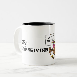 Funny Thanksgiving Two-Tone Coffee Mug