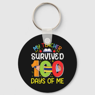 Funny That My Teacher Survived 100 Days Of Me Key Ring