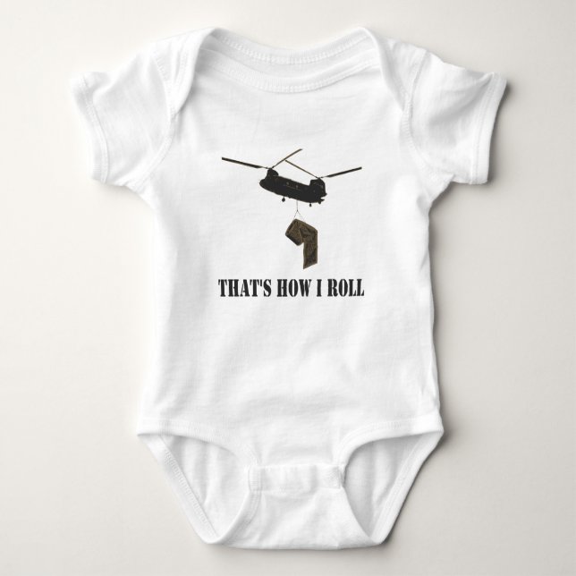 Funny that's how i roll baby bodysuit (Front)