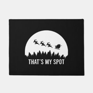 Funny That's My Spot Xmas Session Santa on Sleigh Doormat