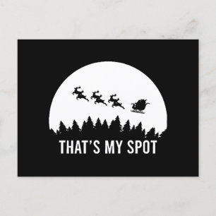Funny That's My Spot Xmas Session Santa on Sleigh  Holiday Postcard