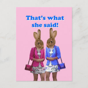 Funny that's what she said text postcard