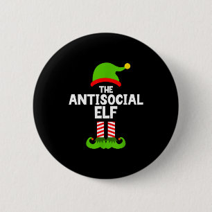 Funny The Antisocial Elf Christmas Family Pajama A 6 Cm Round Badge
