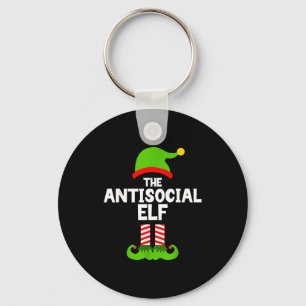 Funny The Antisocial Elf Christmas Family Pajama A Key Ring