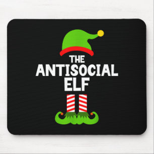 Funny The Antisocial Elf Christmas Family Pajama A Mouse Mat