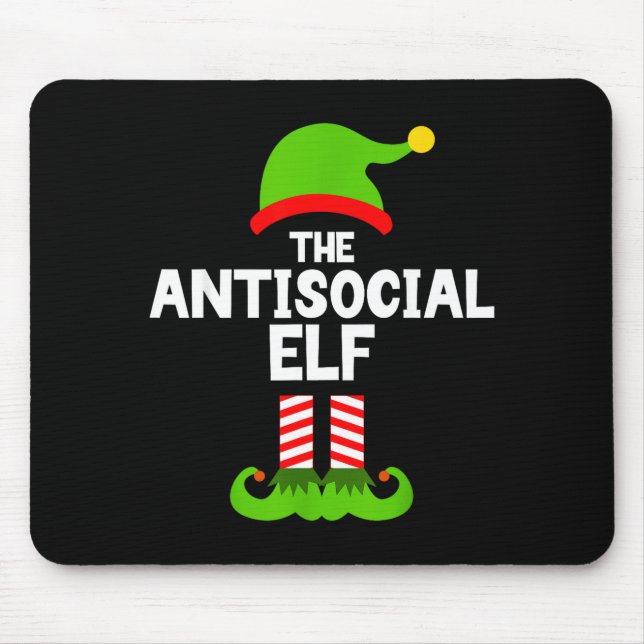 Funny The Antisocial Elf Christmas Family Pajama A Mouse Mat (Front)