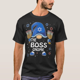 Funny The Boss Gnome Hanukkah Matching Family Paja T-Shirt