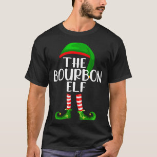 Funny The Bourbon Elf Matching Family Christmas T-Shirt
