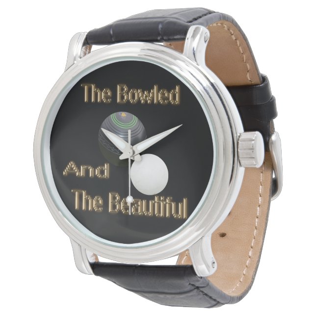 Funny The Bowled Gold Lawn Bowls Design, Watch (Angled)