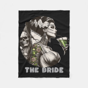 Funny The Bride The Monster Frankenstein Spooky Ha Fleece Blanket
