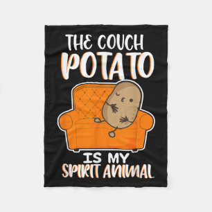 Funny The Couch Potato Is My Spirit Animal Lazy No Fleece Blanket