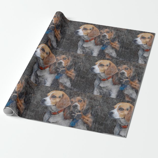 Funny The Dirty Storm Door Beagle Wrapping Paper (Unrolled)
