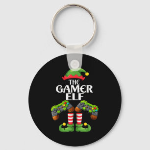 Funny The Gamer Elf Christmas Gamer Boy Kids  Key Ring