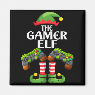 Funny The Gamer Elf Christmas Gamer Boy Kids Magnet