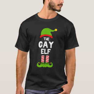 Funny The Gay Elf Christmas Family Party Pajama  T-Shirt