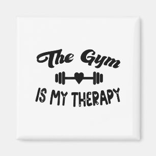 Funny The Gym Is My Therapy Motivational Fitness L Magnet