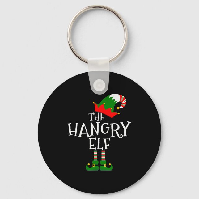 Funny The Hangry Elf Matching Family Group Gift Ch Key Ring (Front)