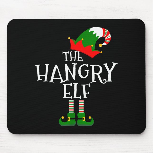 Funny The Hangry Elf Matching Family Group Gift Ch Mouse Mat (Front)