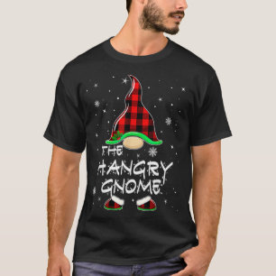 Funny The Hangry Gnome Red Buffalo Plaid Christmas T-Shirt