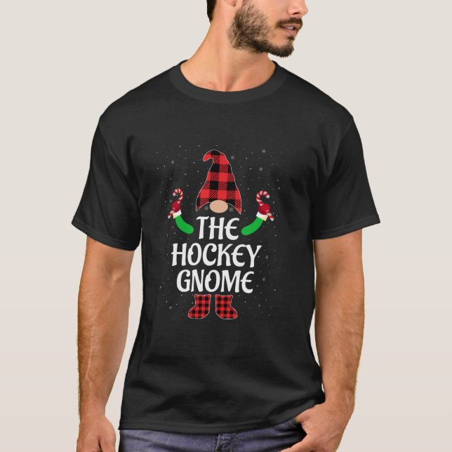Funny The Hockey Gnome Matching Family Ugly Christ T-Shirt (Front)