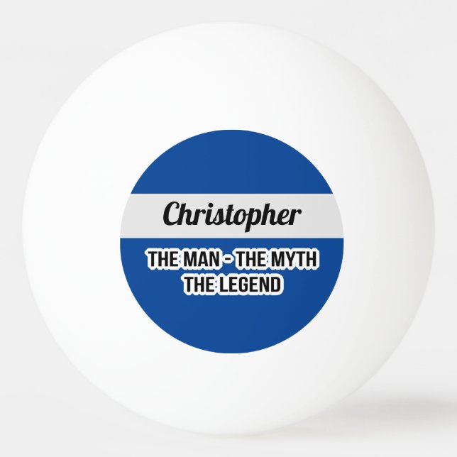 Funny The Man The Myth The Legend Monogrammed Ping Pong Ball (Front)