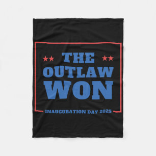 Funny The Outlaw Won 2025 Trump Squad Republican Fleece Blanket