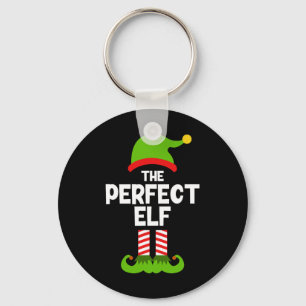 Funny The Perfect Elf Christmas Family Party Pajam Key Ring