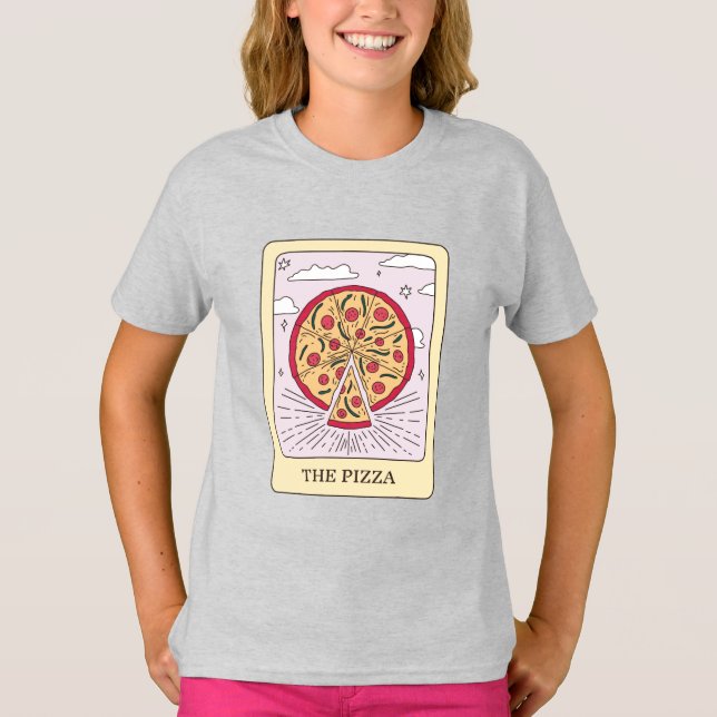 Funny The Pizza Tarot Card T-Shirt (Front)