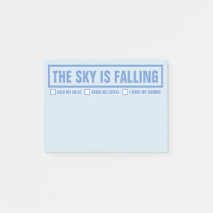 Funny "The Sky Is Falling" 4"x3" Post-it Notes