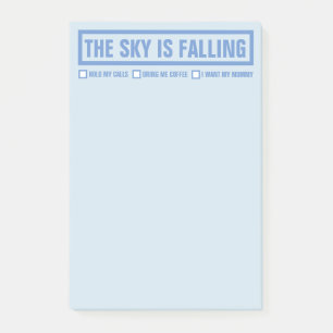 Funny "The Sky Is Falling" 4"x6" Post-it Notes