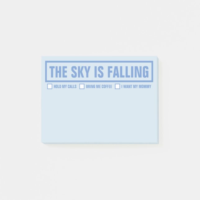 Funny "The Sky Is Falling" Multiple Choice 4"x3" Post-it Notes (Front)