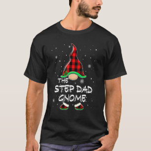 Funny The Step Dad Gnome Red Buffalo Plaid Christm T-Shirt