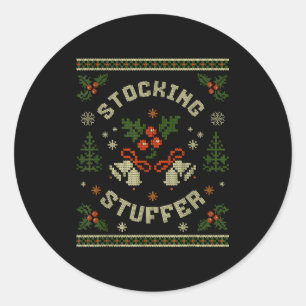 Funny The Stocking Stocking Stuffer Matching Coupl Classic Round Sticker