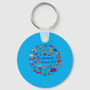 Funny The Summer Usa Turns 250 1776-2026 4th Of Key Ring