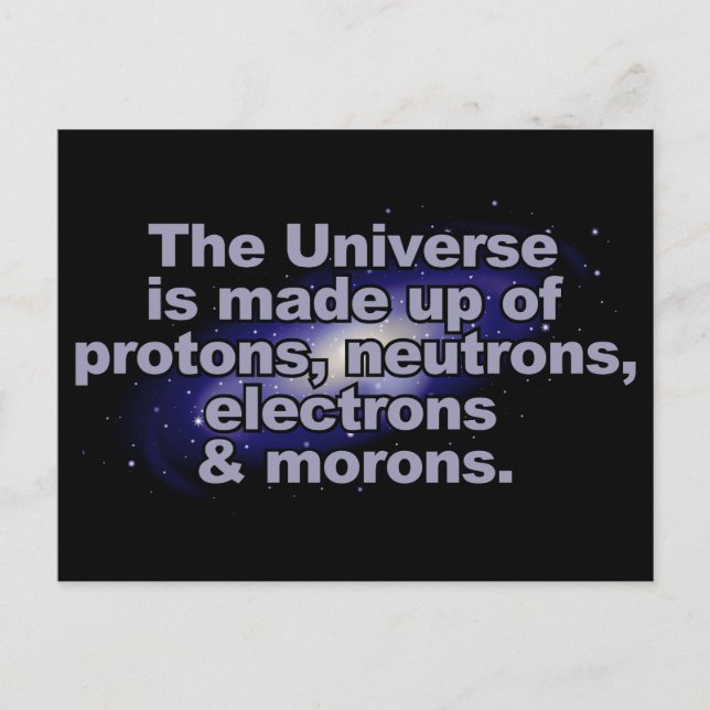 Funny "The Universe" postcard (Front)