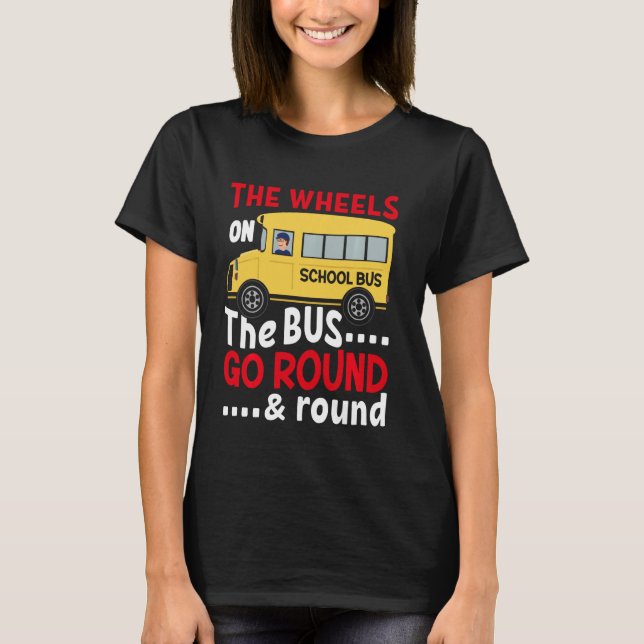 Funny The WHEELS On The BUS Toddler Kids Boys T-Shirt (Front)