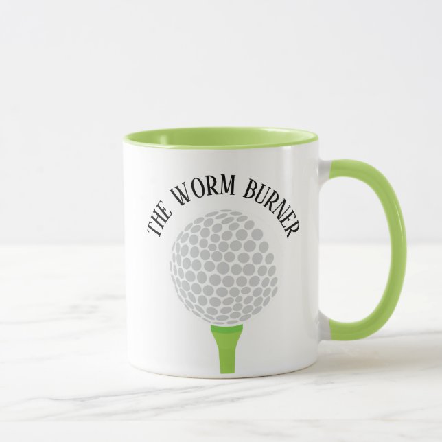 Funny The Worm Burner Golf Ball Tee Mug (Right)