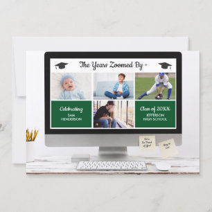 Funny The Years Zoomed By Graduation Photos Party Invitation