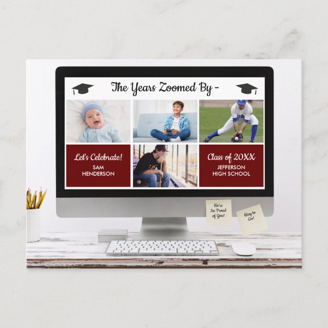 Funny The Years Zoomed By, Photos Graduation Party Postcard (Front)