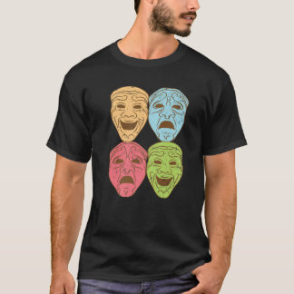 Funny Theatre Design Men Women Theatre Masks Broad T-Shirt