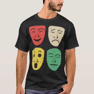 Funny Theatre Design Men Women Theatre Masks Broad T-Shirt