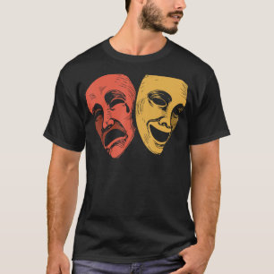 Funny Theatre Men Women Theatre Masks Broadway Dra T-Shirt